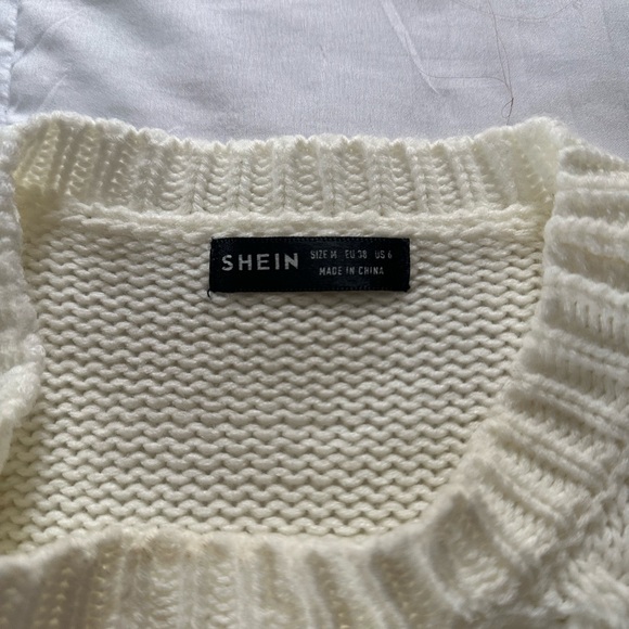 SHEIN Cream Textured Knit Sweater - Picture 2 of 2